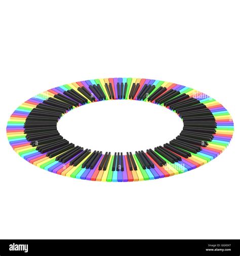 isolated piano keyboard in rainbow colors Stock Photo - Alamy