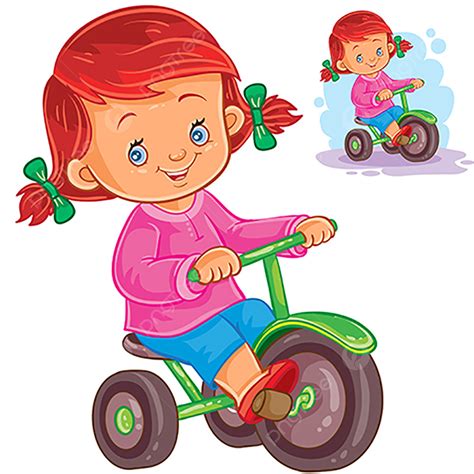 Small Girl Riding A Tricycle, Baby, Little, Girl PNG and Vector with Transparent Background for ...