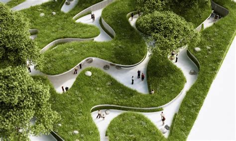 Penda's winding green pathway at the 2015 Garden Expo lets visitors ...