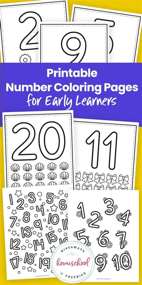 Printable Number Coloring Pages for Early Learners