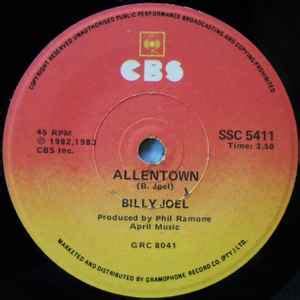 Billy Joel – Allentown (1983, Vinyl) - Discogs