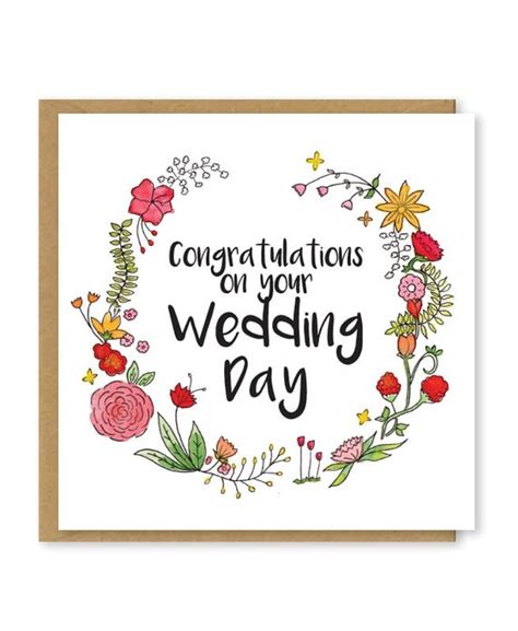 Wedding Card Congratulations On Your Wedding Day - Printable Wedding