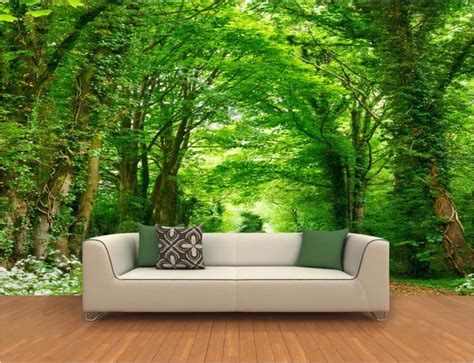 3d room wallpaper landscape custom mural The forest trail road ...