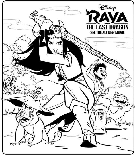 Raya and the Last Dragon Poster Coloring Page - Free Printable Coloring ...