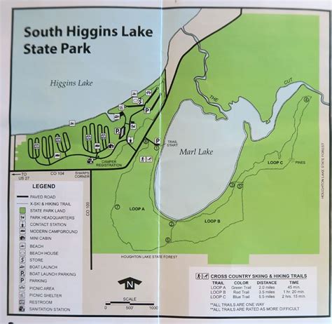 General map of South Higgins Lake State Park, Roscommon, MI - Lovely ...