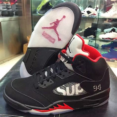 Fresh Shots of the Upcoming 'Black' Supreme x Air Jordan 5 | Sole Collector