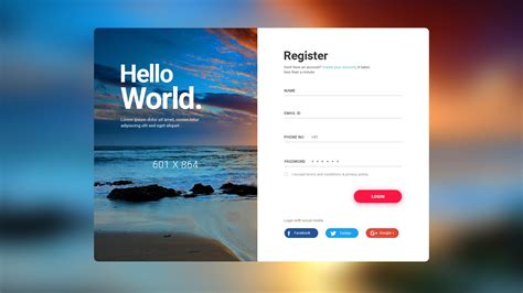 User Login Register Screen Free PSD – Download PSD