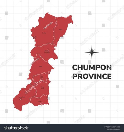 Chumphon Province map illustration. Map of the - Royalty Free Stock ...