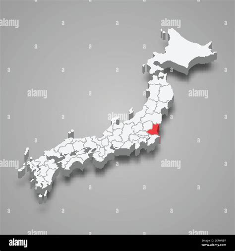 Ibaraki region location within Japan 3d isometric map Stock Vector Image & Art - Alamy