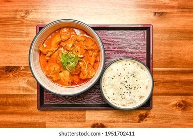 Curry Chicken Rice Wooden Tray Table Stock Photo 1951702411 | Shutterstock