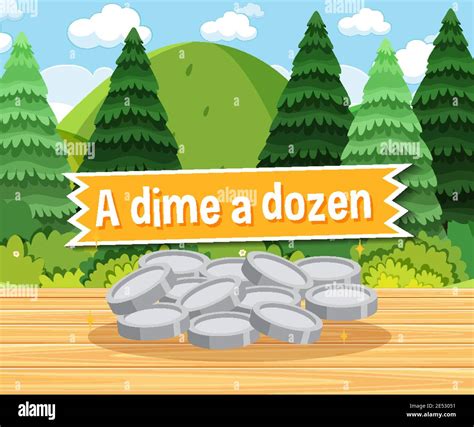 Idiom poster with A dime a dozen illustration Stock Vector Image & Art - Alamy