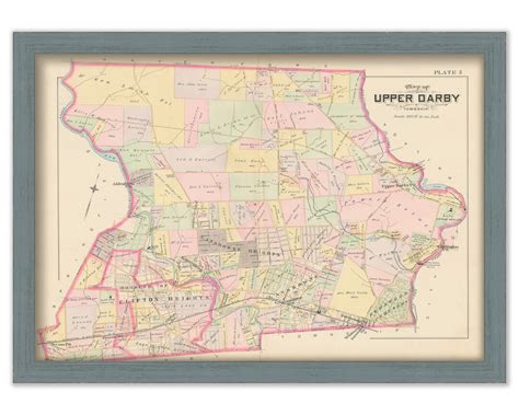 UPPER DARBY, Pennsylvania 1892 Map - Etsy