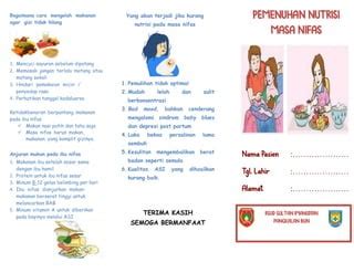 leaflet gizi ibu nifas | PPT | Free Download