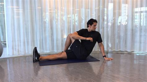 Seated Crossover Glute Stretch with Rotation - YouTube