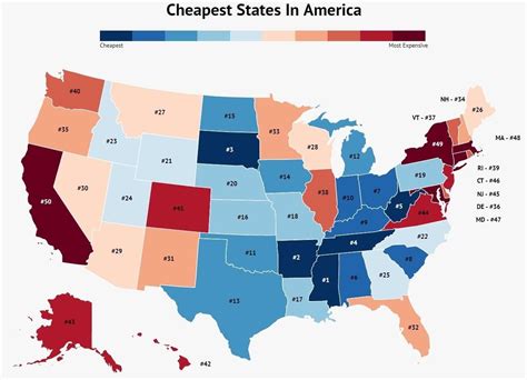 Cheapest states to live in | States in america, United nations ...