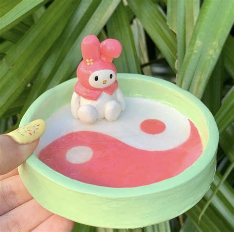 Ying Yang My Melody Tray💖☯️ in 2023 | Clay crafts air dry, Clay diy projects, Clay art projects