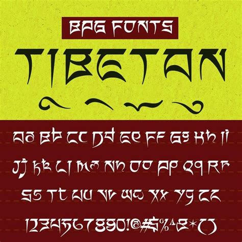 This BPG Tibetan Font includes all 56 English letters (upper lower cases) and special characters ...