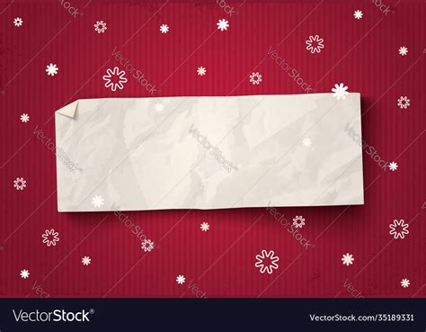 Paper banner with snow Royalty Free Vector Image