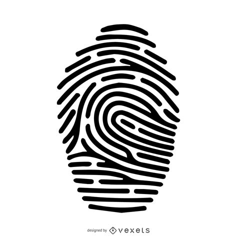 Fingerprint Silhouette Stroke Illustration Vector Download