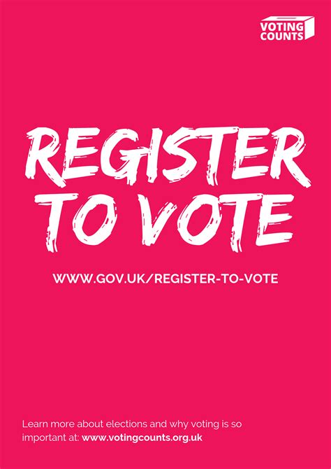 Register to Vote Poster (Free Download) - Voting Counts Resources