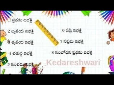 Telugu grammar Vibhaktulu || విభక్తులు తెలుగు వ్యాకరణం ll విభక్తులు ...