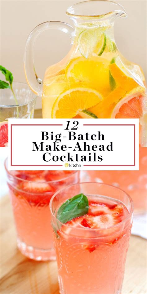 12 Big-Batch Cocktails You Can Make Ahead | Summer drinks alcohol ...