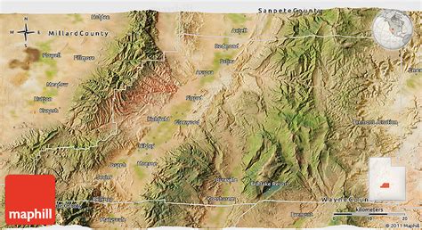 Satellite 3D Map of Sevier County