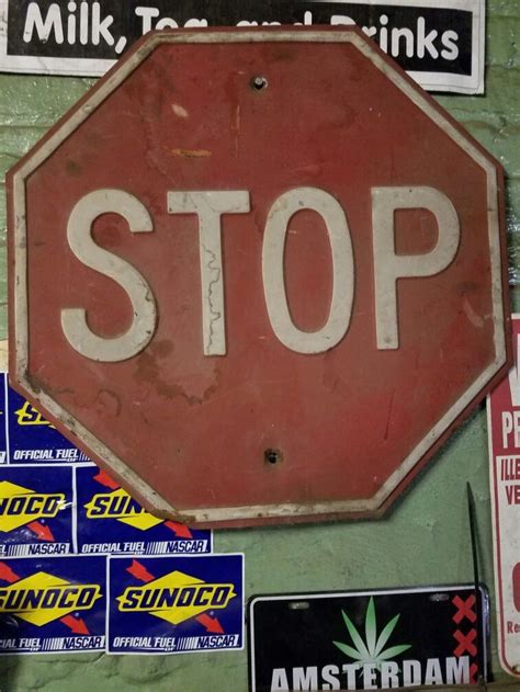 Antique stop sign | Cool stuff for sale, Antiques, Blue dog