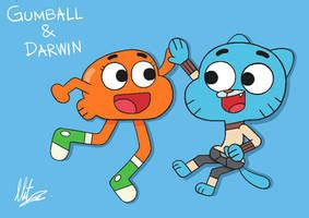 Gumball hugs Darwin by winnetito on DeviantArt