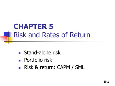 CHAPTER 5 Risk and Rates of Return