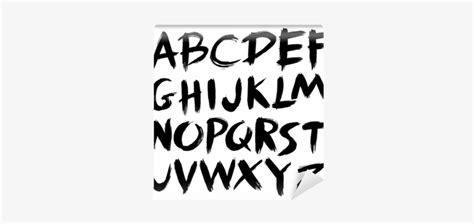 Hand Drawn Font,brush Stroke Alphabet,grunge Style - Paint Brush Font Style - Free Transparent ...