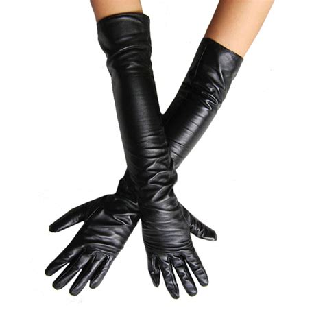 Aliexpress.com : Buy Women's Faux Leather Long Gloves Ultra Long Belt ...