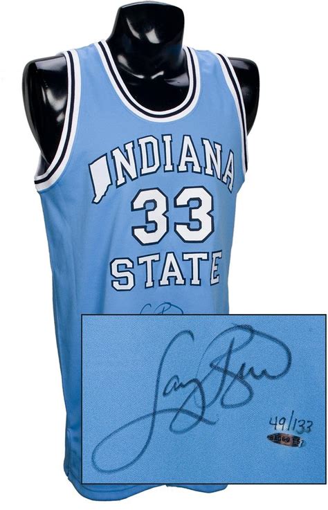 UDA Larry Bird Signed Indiana State M&N Jersey | Memorabilia Expert