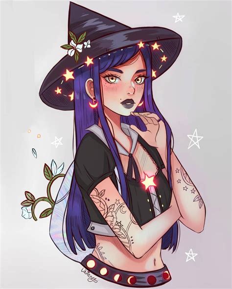 Moon Witch by larienne on DeviantArt | Witch drawing, Witch art, Anime witch