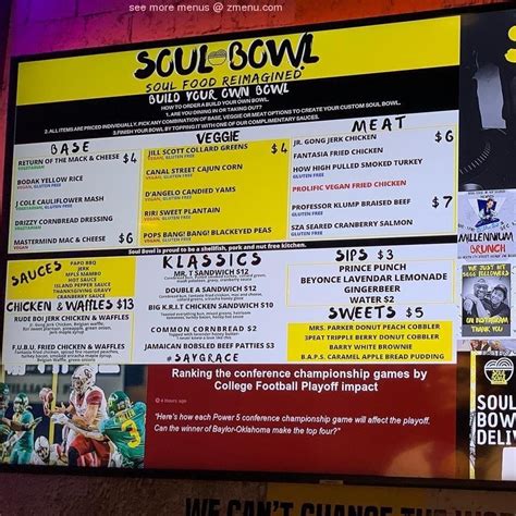 Online Menu of SOUL BOWL Restaurant, Minneapolis, Minnesota, 55401 - Zmenu