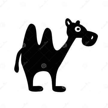 Silhouette Cartoon Camel Vector Illustration Stock Vector ...