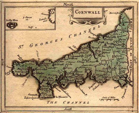 The map of Cornwall [image 701x550 pixels] | Cornwall map, Cornwall, Map