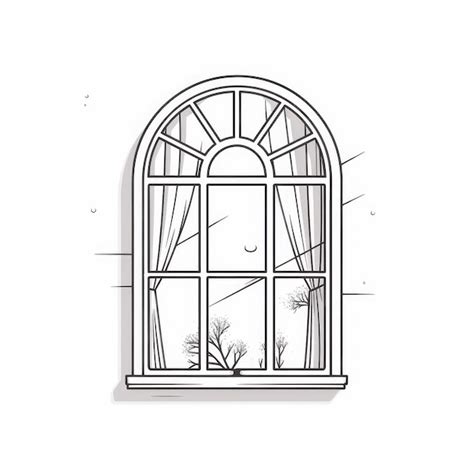 Premium AI Image | Minimalist Window Illustration