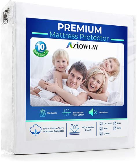 Amazon.com: King Mattress Protector - 100% Waterproof Terry Cotton ...