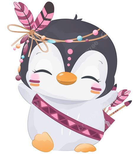 Penguins Cute Vector Hd PNG Images, Tribal Series Cute Little Penguin, Penguin Clip Art, Penguin ...