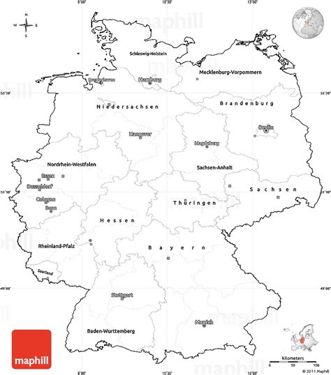 Blank Simple Map of Germany, cropped outside