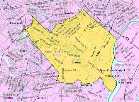 Image: Census Bureau map of Linden, New Jersey