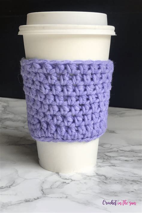 Crochet cup cozy - Free and easy crochet pattern and photo tutorial