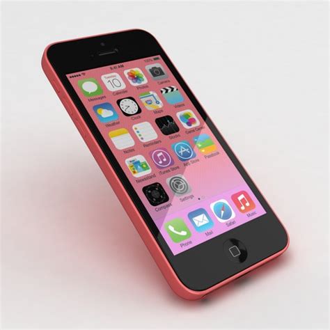 apple iphone 5c pink 3d model