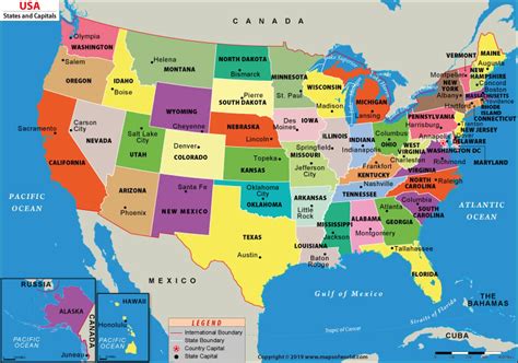 United States Map with Capitals, US States and Capitals Map