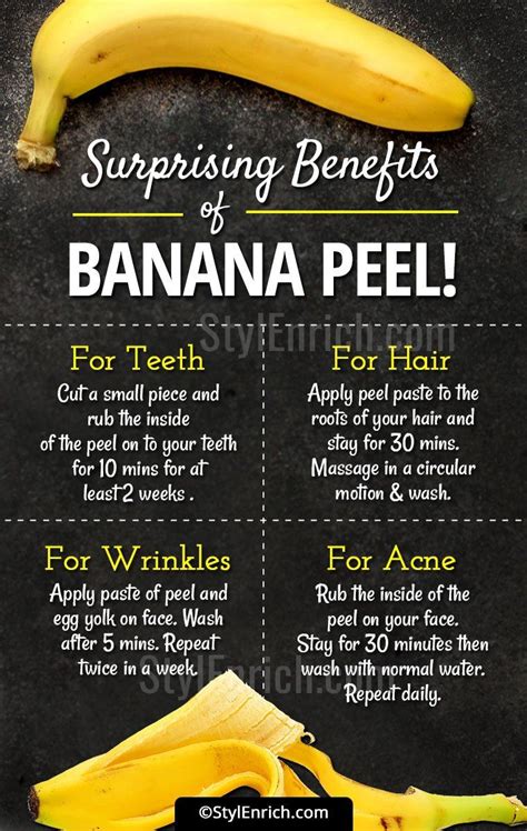 Surprising #BananaPeelUses And Benefits! | Banana benefits, Banana peel uses, Healthy skin tips