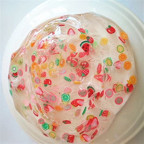 50g Clear Kawaii Slime Cute Crystal Fruit Slime Salad Fimo Putty Kids Gift Toy for Party Favors ...