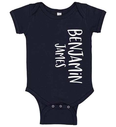 Baby Boy Bodysuit with Vertical Name – Personalized Babies