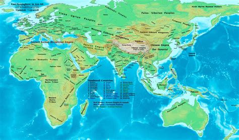 Byzantium: World Map of 610 AD, the transition of the Eastern Roman Empire from Latin to Greek ...