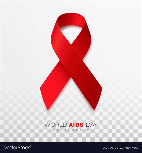 World aids day red color ribbon isolated Vector Image